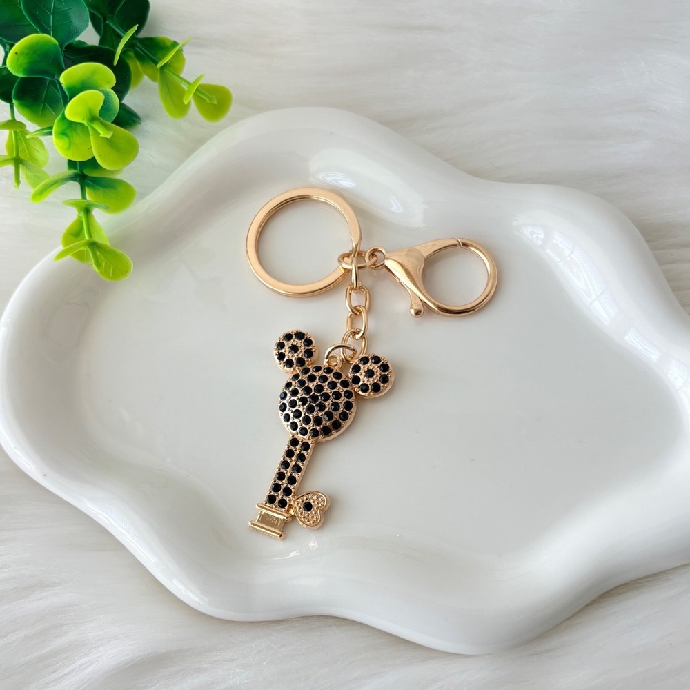 Mickey Mouse Crystal Skeleton Key Keychain/ Bag Charm